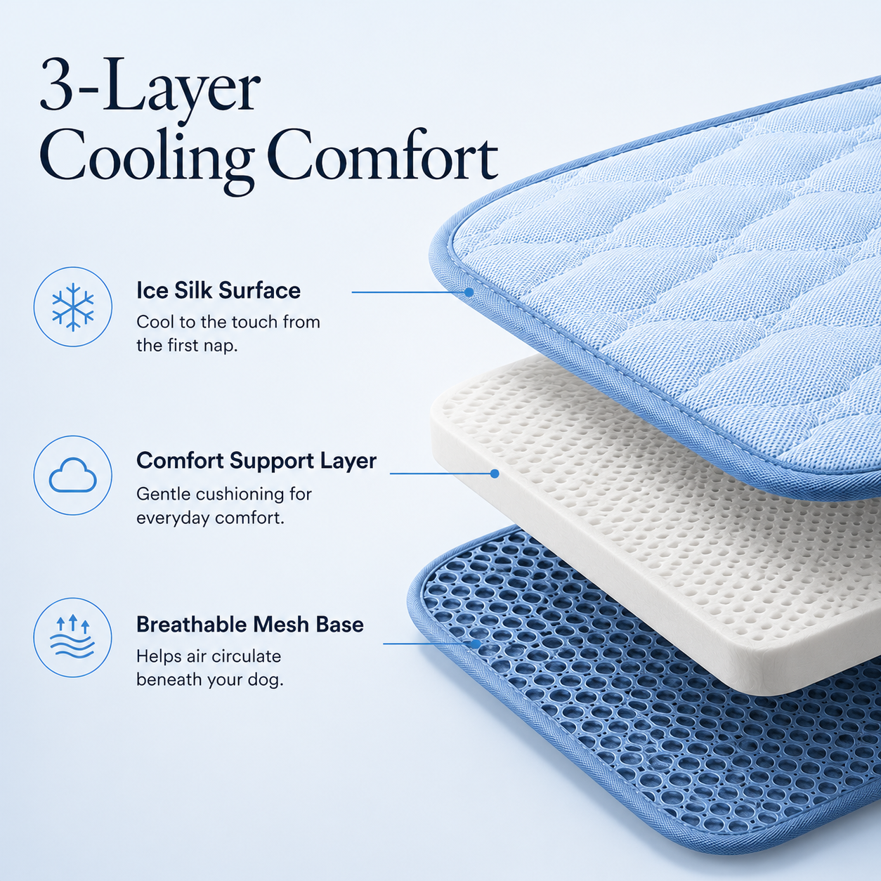 Tasvin cooling mat three-layer construction
